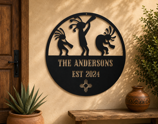 New Mexico Kokopelli Name & Established Sign