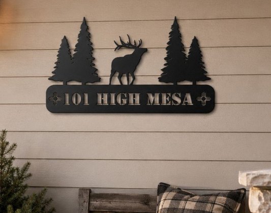 New Mexico Elk Address Sign