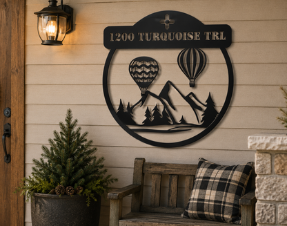 New Mexico Hot Air Balloon Metal Address Sign